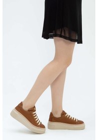 Resim Tamer Tanca Kadın Hakiki Deri Taba Floter Sneakers & Spor Ayakkabı 937 5022-09 Bn Ayk Y23 Taba Floter Taba 