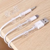 Resim 20 Paket Şeffaf Kablo Klipsi, Kendinden Yapışkanlı Kablo Düzenleyici, Duvar ve Masa Kablo Yönetimi için Plastik Tel Tutucuları, PC, TV, Bilgisayar, Ofis Kullanımı için İdeal 