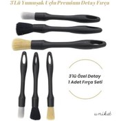Resim 3'lü Özel Detay Fırça Seti Yumuşak Uçlu Premium Özel Hassas Temizlik Unikat 