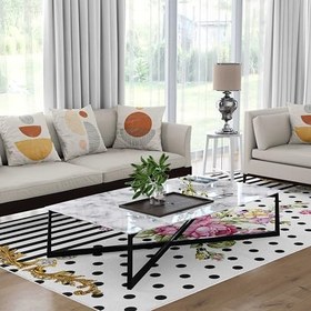 Resim Monnhein Yıkanabilir Halı ve Yolluk - Kaymaz Tabanlı Salon Halısı, Mutfak Halısı, Modern Dijital Baskı Tasarım (0212) 