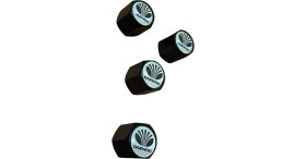 Resim Daewoo Logolu Siyah Beyaz Metal 4 Adet Sibop Kapak 