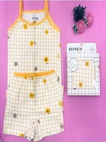 Resim Defne Baby % 95 Pamuklu Kız Çocuk Atlet Boxer İç Çamaşır Takımı-601 Sarı 