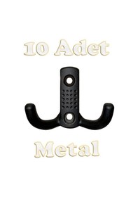 Resim Noktalı Portmanto Vestiyer Duvar Dolap Elbise Askısı Siyah Metal Mobilya Kapı Askılığı Askılık 10 Adet Siyah 