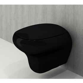 Resim Bocchi Fenice Asma Klozet ve Kapağı Parlak Siyah 1166-005-0128 