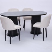 Resim Bohem Göksu Lak Panel Yemek Masa Sandalye Takımı 90x170 Siyah 