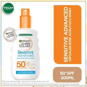 Resim Garnier Ambre Solaire Sensitive Advanced Koruyucu Sprey GKF50+ 200ML 