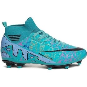 Resim La Liga Erkek 565 Bilekli Çoraplı Krampon Turkuaz Futbol Ayakkabı 001 