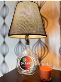 Resim Şık Tasarımlı Safari Şişe Abajur Siyah 