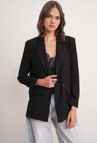 Resim Mixray 4516 Kadın Bezayağı Blazer Ceket Siyah 
