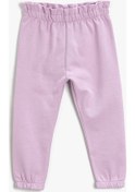 Resim Koton Basic Jogger Eşofman Altı Beli Büzgülü Lastikli Şardonlu Lila 3smg40005ak 3SMG40005AK370 Lila 