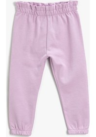 Resim Koton Basic Jogger Eşofman Altı Beli Büzgülü Lastikli Şardonlu Lila 3smg40005ak 3SMG40005AK370 Lila 