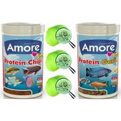 Resim AMORE Elite 50-protein Chips Red Algae, 48-protein Garlic 1000ml Balık Yemi, Crystal Clear 3-elyaf 