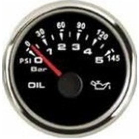 Resim Sealux Yağ Basınç Göstergesi 0-5Bar Ø52Mm Siyah 12-24V Siyah 