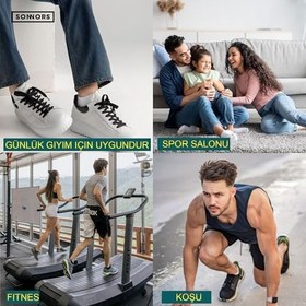 Resim SONNORS 6-10 Çift Uniseks Sneaker Kadın Erkek Çorap - Nefes Alabilir Bambu Yumuşaklığı Günlük Giyim Koşu Yürüyüş Egsersiz Kısa Bilek Spor Çorabı - Beyaz ve Siyah 