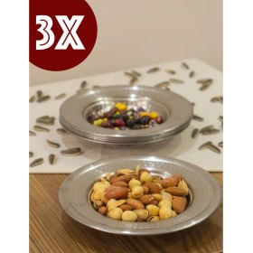 Resim YUNUSOĞLU HOME Otantik Paslanmaz Çelik Yuvarlak Çerezlik, Çerez Kasesi 3 Adet 