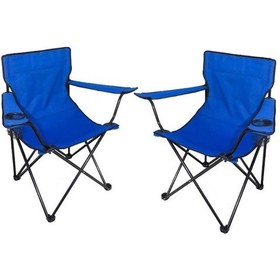 Resim Katlanır Kamp Sandalyesi 2 Adet Mavi 