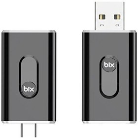 Resim Bix CB02 Kablosuz CarPlay Ve Android Auto USB-A - USB-C Çift Uçlu Kabloludan Kablosuza Çevirici Adaptör Bluetooth Araç Kiti 