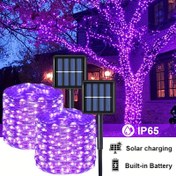 Resim 1 Adet Güneş Peri Işık Dizisi, Su Geçirmez Dış Mekân Güneş Enerjili Noel Işık Şeritleri, 8 Mod, Sökülebilir, Plastik, Işık Algılama Kontrolü, 800mAh Nikel Pil, Bahçe, Avlu, Ev Partisi, Düğün, Noel Dekorasyonları için 