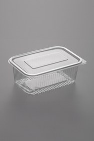 Resim TiriStore Kapaklı 2000 cc Düz Kapak Sızdırmaz Plastik Kap 100 Adet Şeffaf 