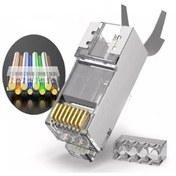 Resim SpeedUF Cat7 Metal Konnektör Rj45 Cat7 Jack + Kablo Ayraç (100lü Paket) 