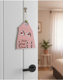 Resim Home Sweet Home Ahşap Kapı Süsü - Nazar Boncuklu Ve Kalp Detaylı Duvar Dekoru - Yeni Ev Hediyesi 