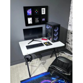 Resim Hey Modüler Mobilya Heygaming2 Profesyonel Oyuncu Masa Beyaz Siyah 110 cm 