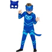 Resim Zyzqstore Pija Maskeli Kedi Çocuk Kostüm Mavi 2 Maskeli Pelerin Seti Çok Renkli 