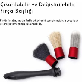 Resim MK Shineworks Araç Detaylı Temizlik Fırça Seti, Araba Detay Temizlik Fırçası, Oto Detay Fırçası 3 Adet Yumuşak 