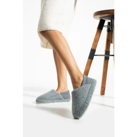 Resim Trios Shoes Kadın Lastikli Kaymaz Taban Peluş Ev Botu Panduf TS1153 