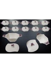 Resim Porselen 12'li Kahvaltılık Beyaz 