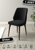 Resim Haus concept Bella Serisi 1.sınıf Babyface Silinebilir Kumaş Siyah Sandalye Ceviz Gürgen Ayak 