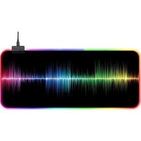 Resim Cbtx GMS-X5 Kaymaz Kauçuk RGB Mouse Pad 300 x 800 x 4 MM Sound Wave 