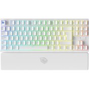 Resim Pusat Rapid Pro TKL Monster Tactile Red Switch 80M Tıklama Kablolu Mekanik RGB Oyuncu Klavyesi-Beyaz 