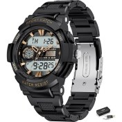 Resim Hanyang Gül Altın 2022 Lıge Spor Erkekler Kuvars Dijital Saat Yaratıcı Dalış Saatleri Erkekler Su Geçirmez Alarm Izle Çift Ekran Saati Relogio Masculino (Yurt Dışından) 