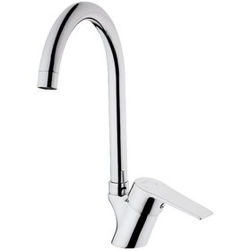 Resim Ulu-el Döner Borulu Evye Bataryası Musluğu Çeşmesi Krom 