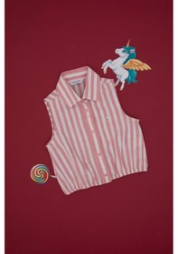 Resim U.S. Polo Assn. Kız Çocuk Pembe Çizgili Kolsuz Gömlek 50306618-VR041 