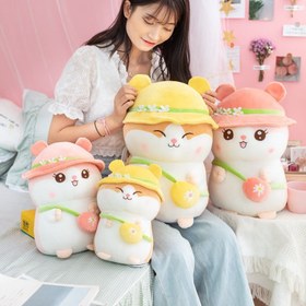 Resim Cute Summer Hamster Doll Plush Toy Rat And Mouse Doll Girl Birthday Gift To Accompany Sleeping Couple Doll - Brown / 25m 