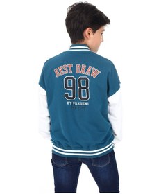 Resim Toontoy Kids Toontoy Erkek Çocuk Kolej Yaka Çıtçıt Kapama Cepli Düşük Omuz Nakış Baskılı Renk Bloklu Örme Hırka - Tk24185 Petrol Mavi 