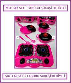 Resim OYUNCAKSAHİLİ Mutfak Seti Evcilik Oyunu 11 Parça Sukuşi Hediye Oyuncak Aygaz Ocak Tencere Tava Labub Squishy 