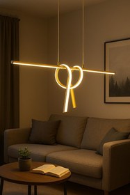 Resim Modavize Martinez Modern Tasarım Yatak Odası - Salon - Mutfak Yemek Masası Renk Beyaz Ledli 2 Li Avize 