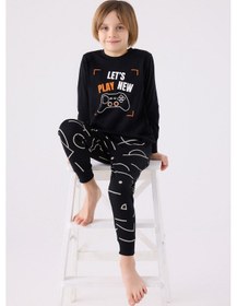 Resim Rolypoly Erkek Çocuk Siyah Pijama Takımı Rp3379-c-v1 