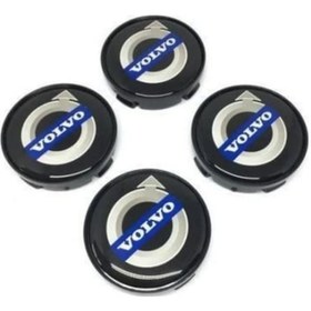 Resim Jant Göbeği Volvo 65/62 62MM Yuva 4'Lü Set Mavi-Siyah Plasto 