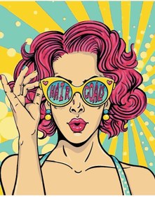 Resim wombhobby Pink Girl Sayılarla Boyama Seti 80x100 Cm Çerçeveli (Kasnağa ) Gerili 