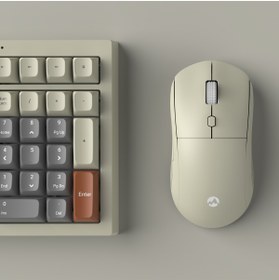 Resim Everest KM-77 Runa Gri-Krem-Kahve Usb Rainbow Aydınlatmalı Sessiz Q Klavye + Mouse Set 