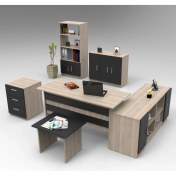 Resim L'occi Concept Diego Abcdef Ofis Büro Masa Takımı Meşe-Siyah 