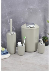 Resim Banyo Aksesuar Seti, Çöp Kovası Seti Bej 