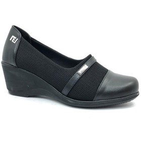 Resim Norfix 011 Feta Kadın Dolgu Topuklu Ayakkabı Siyah 