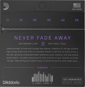 Resim D'Addario XTAPB1152 XT Phosphor Bronze Akustik Gitar Teli - Custom Light (11-52) 