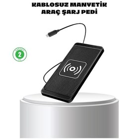 Resim Depomıx Manyetik Kablosuz Şarj Pedi 15w Hızlı Şarj Kaymaz Silikon Qi Destekli 