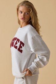 Resim Heather Gri Büyük Beden Bisiklet Yaka Kazak - L/XL 
